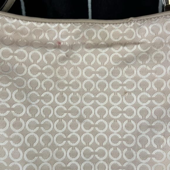 🏆COACH Phoebe Pearlescent Khaki Logo Fabric Embossed Leather Trim - Picture 11 of 11